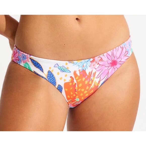 Seafolly Under The Sea Reversible Hipster Bikini Bottom 8 NWT - Picture 1 of 4